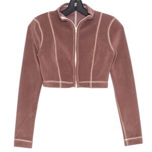 Out From Under Cropped Jacket Bethany Fleece Y2K Gorpcore Cottage Cozy Mauve XS